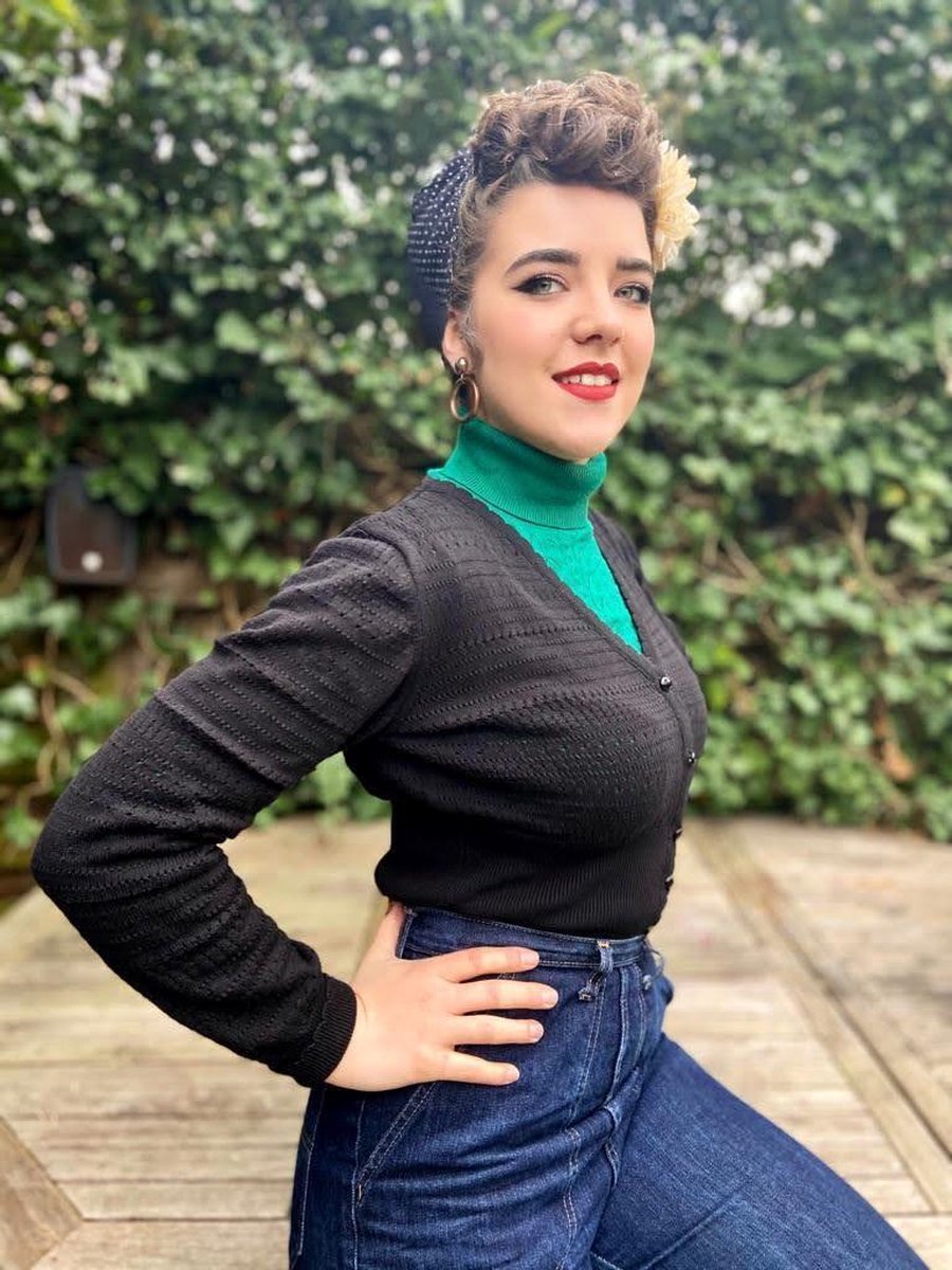 Retro Cardigan Zwart