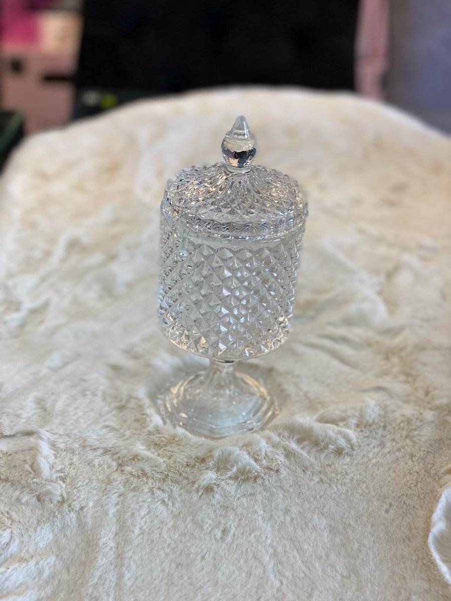 Glazen bonboniere pot 8x8x20