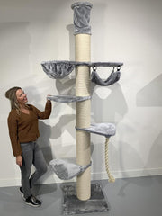 Krabpaal voor grote katten Maine Coon Tower Crown  Light Grey