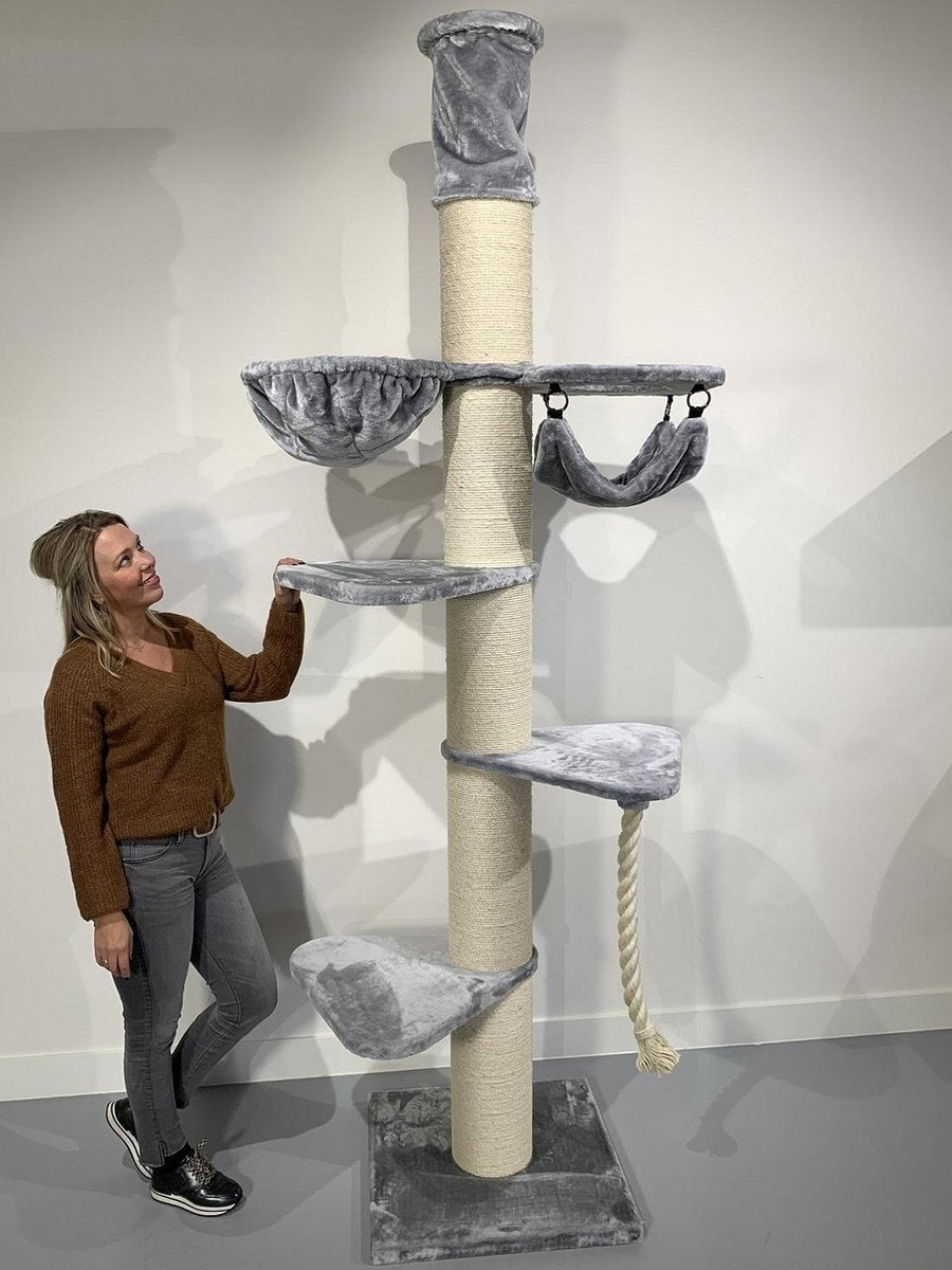 Krabpaal voor grote katten Maine Coon Tower Crown  Light Grey