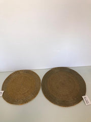 Pannenlappen met ijzeren ringen voor betere warmte geleiding - twee stuks - goud - grote en kleine versie