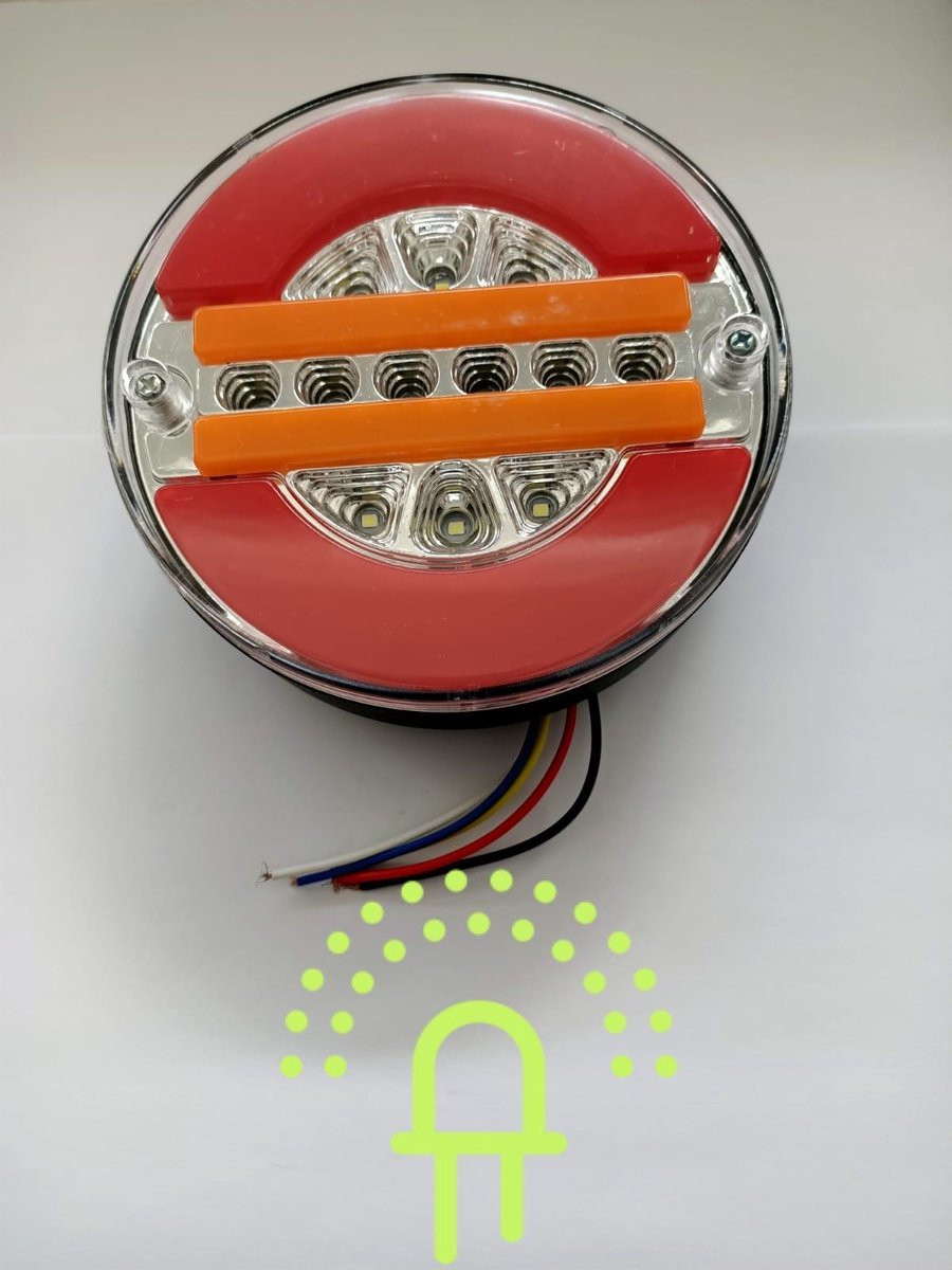 NEON Led Hamburger Achterlicht DH1 10-30v Dynamisch knipperlicht