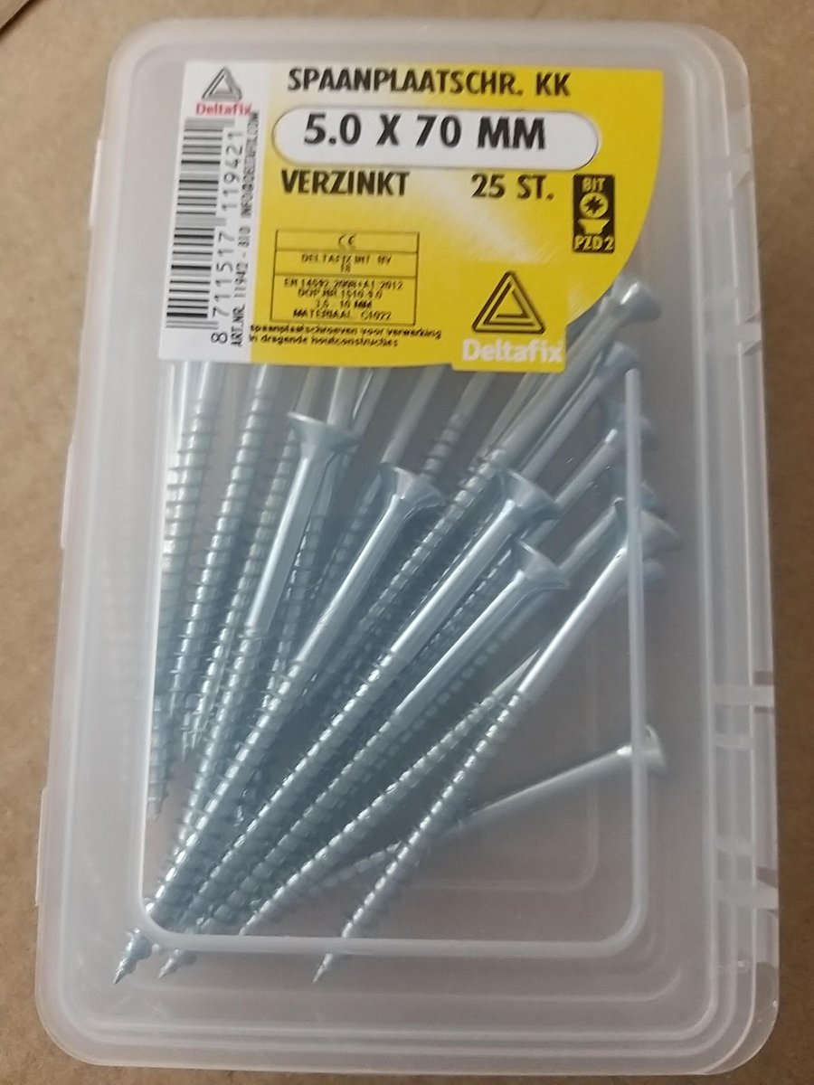 SPAANPLAATSCHR. KK 5.0 70 MM  VERZINKT 25 ST.