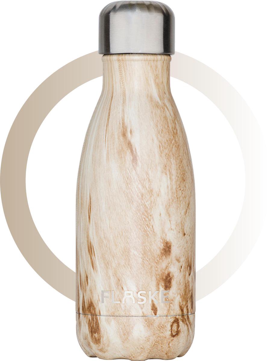 FLASKE Drinkfles - 260 ml - Wood - Drinkfles kinderen - Fles