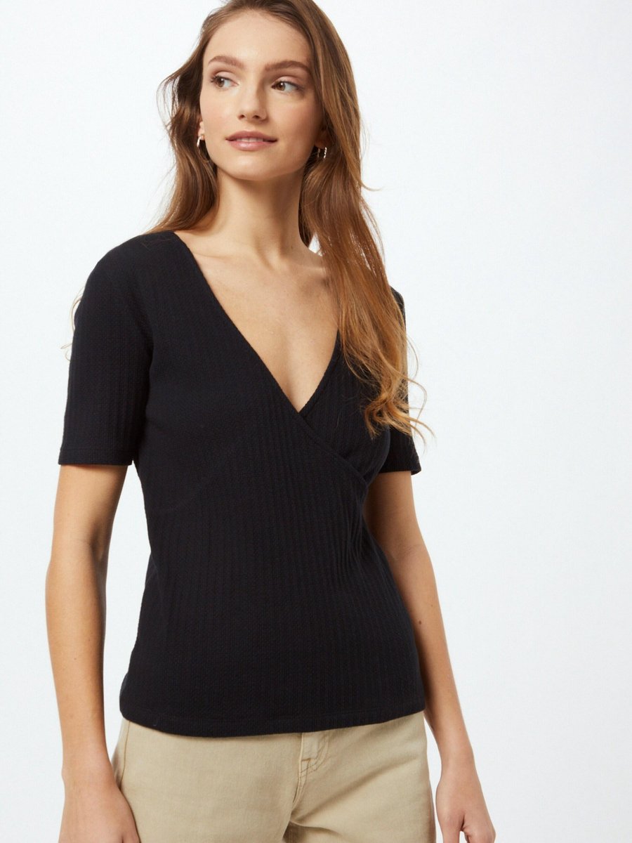 LEE WRAP RIBBED TEE L44RPJ01 BLACK