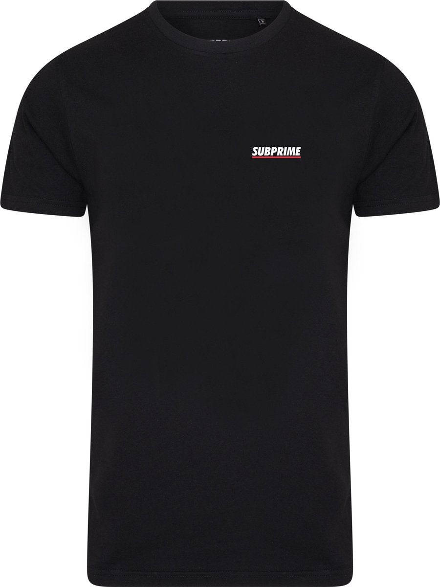 Subprime - Heren Tee SS Shirt Chest Logo Black - Zwart - Maat XL