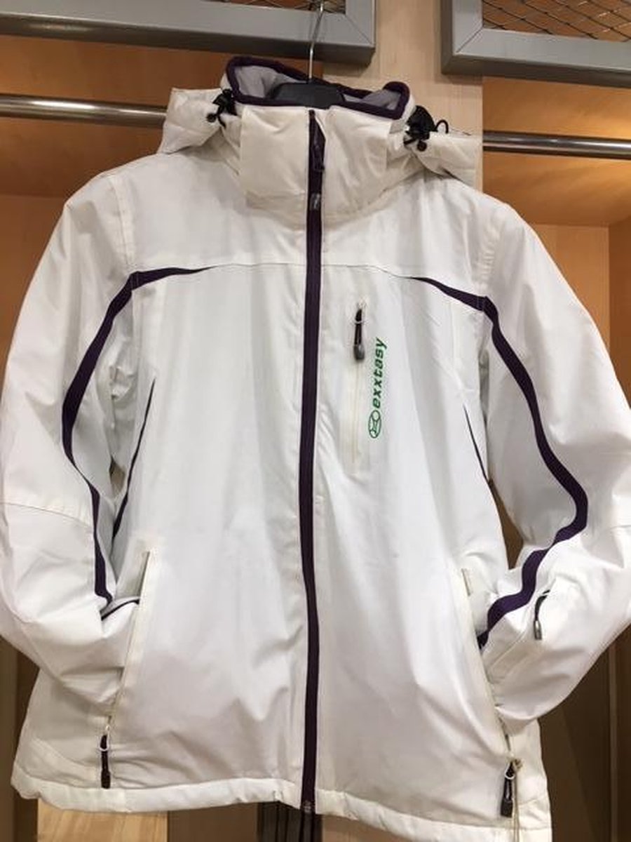Winterjas Exxtasy - Dames - Wit/Paars - maat 40- VALT KLEIN