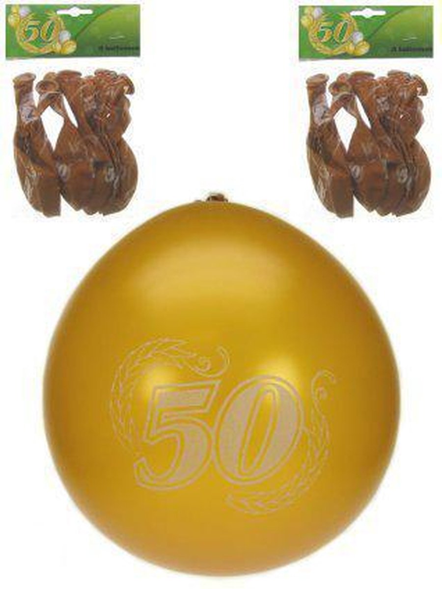 Jubileumballon 50 jaar metallic goud
