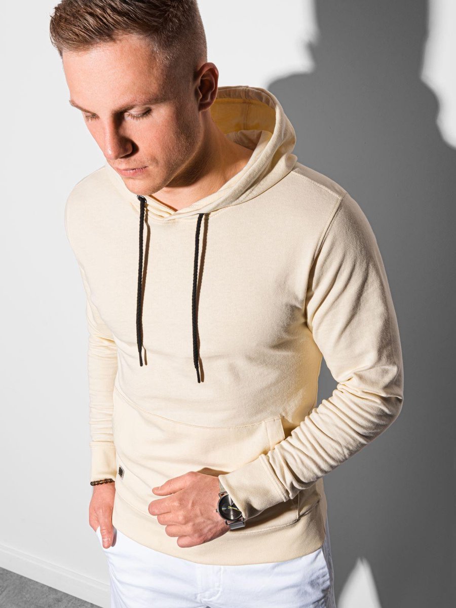 Heren - Hoodie - Creme - B1154-9