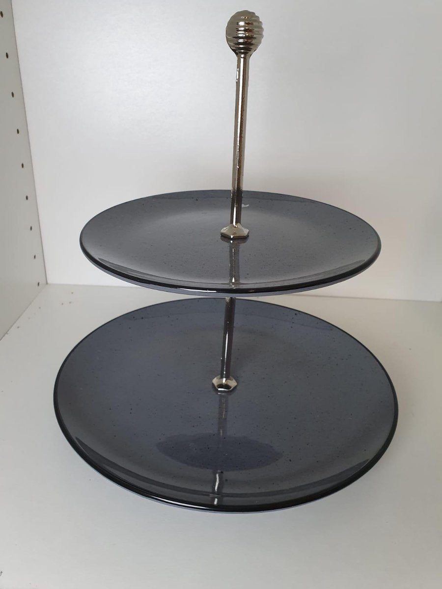 Etagere (2 laag) met 6 taartborden