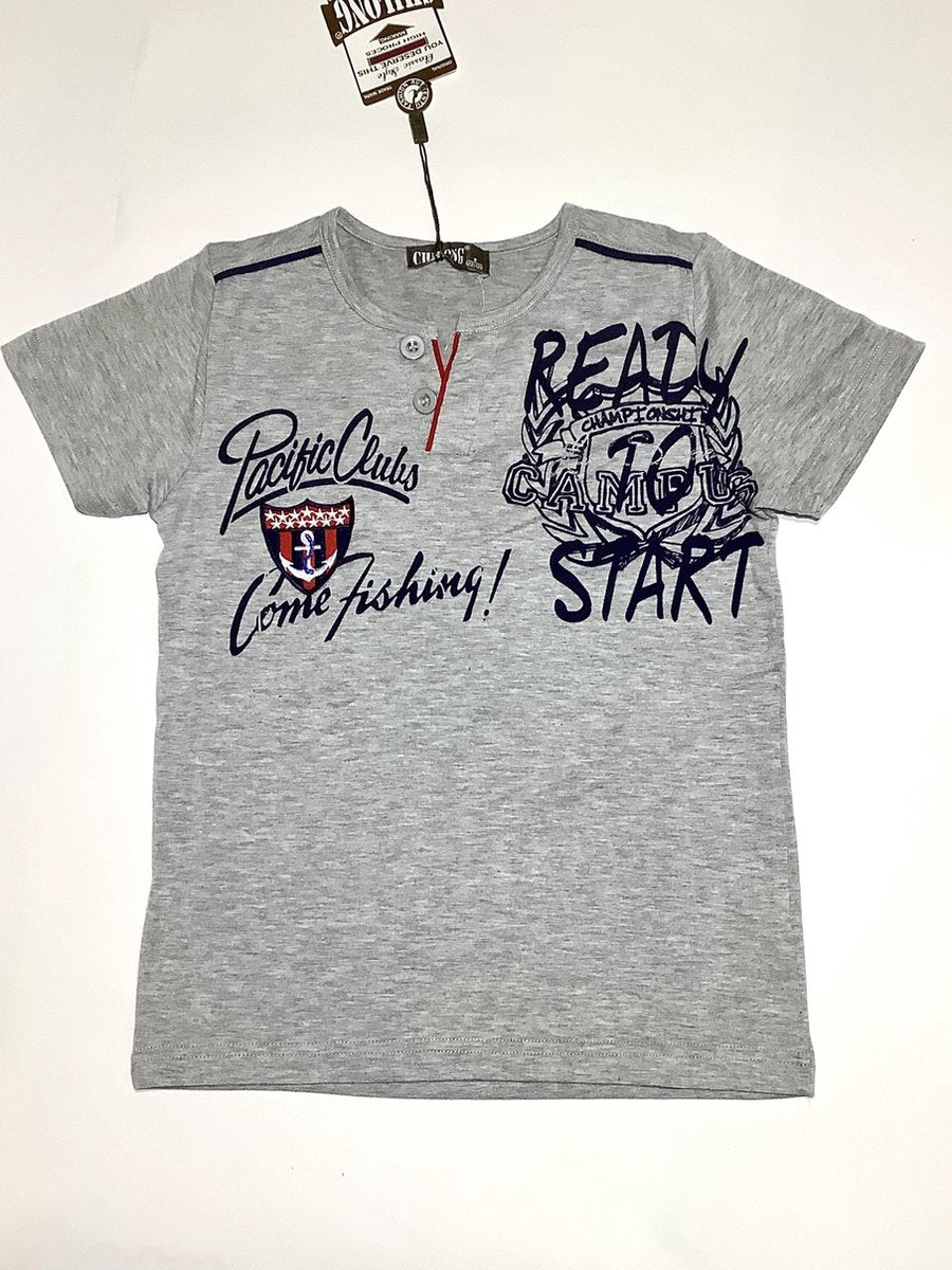 S&C T-shirt - grijs /blauw - maat 134