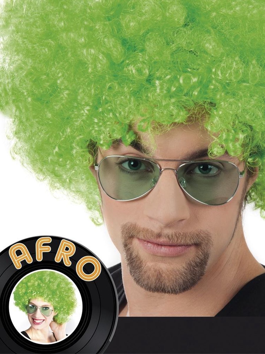 12 stuks: Pruik Afro - groen