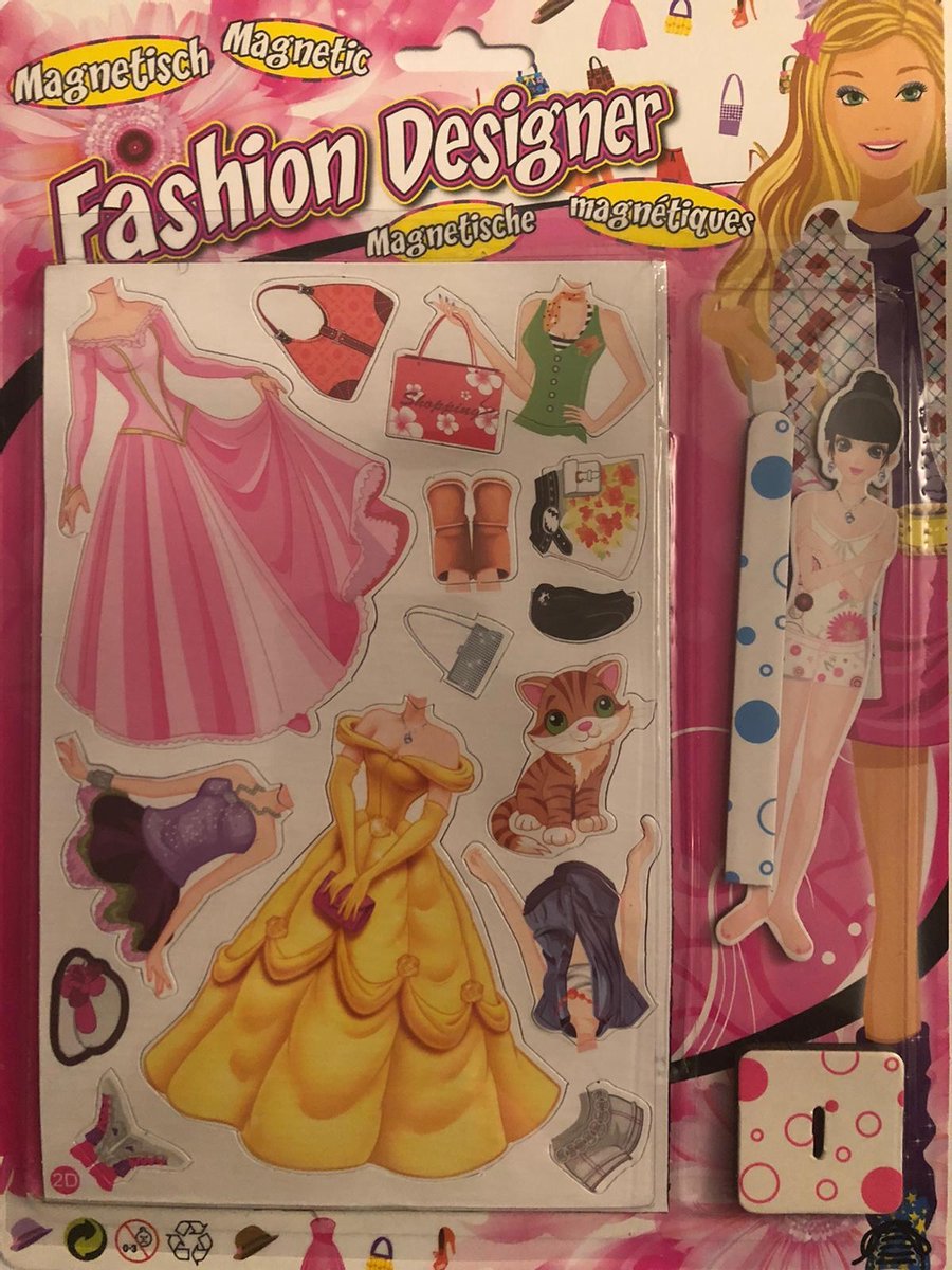 Fashion Design magnetische aankleedpop 13 cm lang - Magnetische Aankleedpop