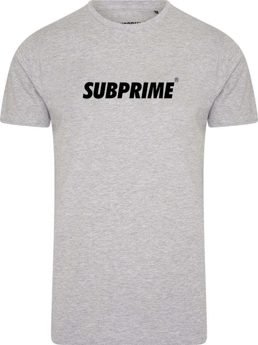 Subprime - Heren Tee SS Shirt Basic Grey - Grijs - Maat XXL