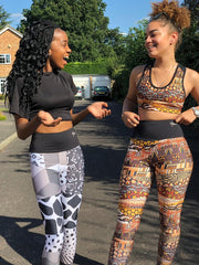 Pfeka Afrikaanse Prints dames high waist dieren print leggings yoga pants MAAT XL