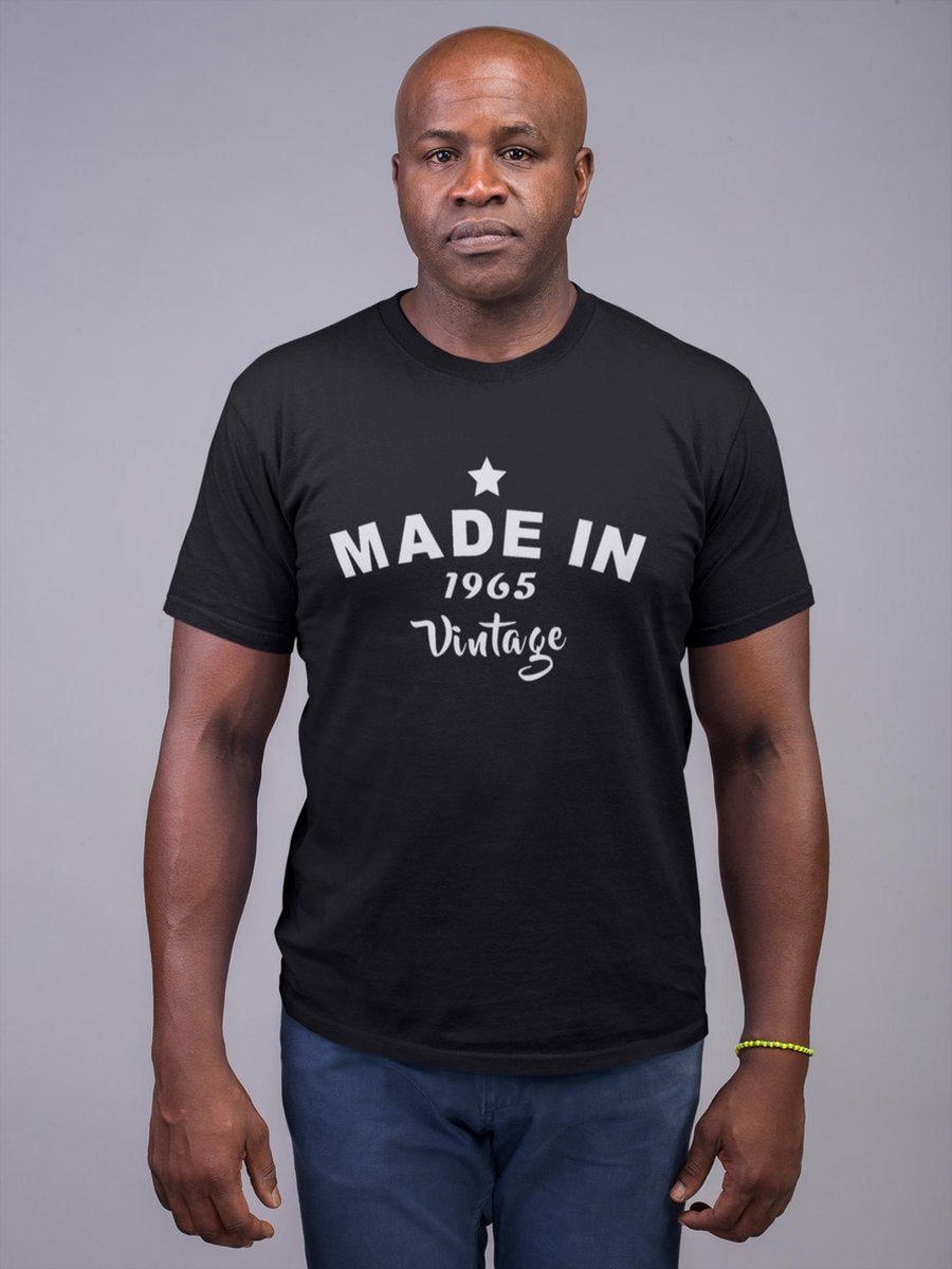 55 JAAR T-SHIRT | VERJAARDAG | Vintage Made In 1965 | Kado Cadeau Tip | Voor Mannen en Vrouwen | Unisex | Maat XL