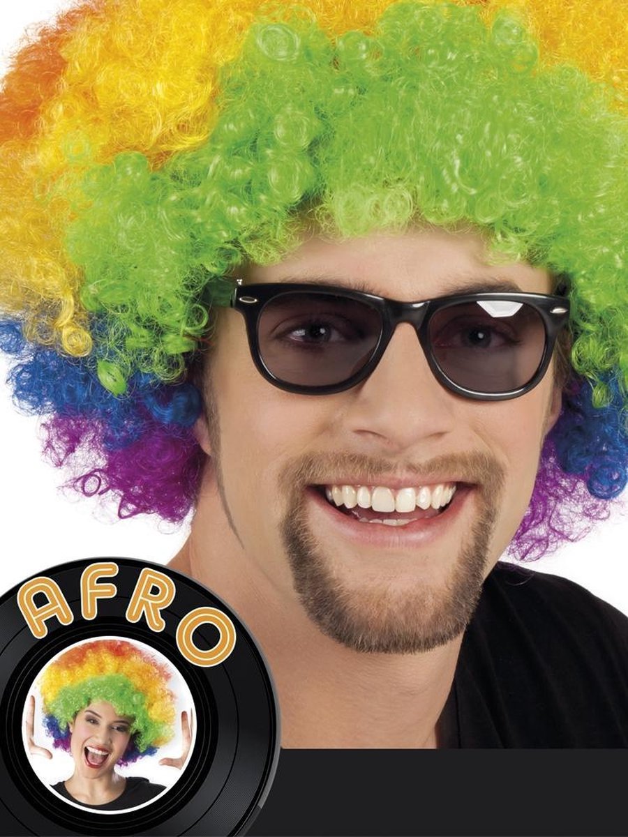 12 stuks: Pruik Afro - veelkleurig