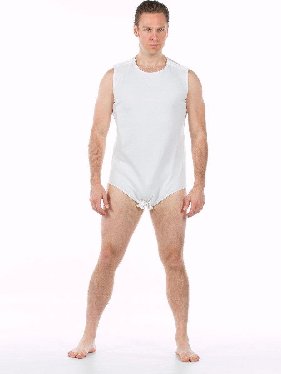 Body voor volwassenen - Drukknop kruis en schouders - Wit - XL
