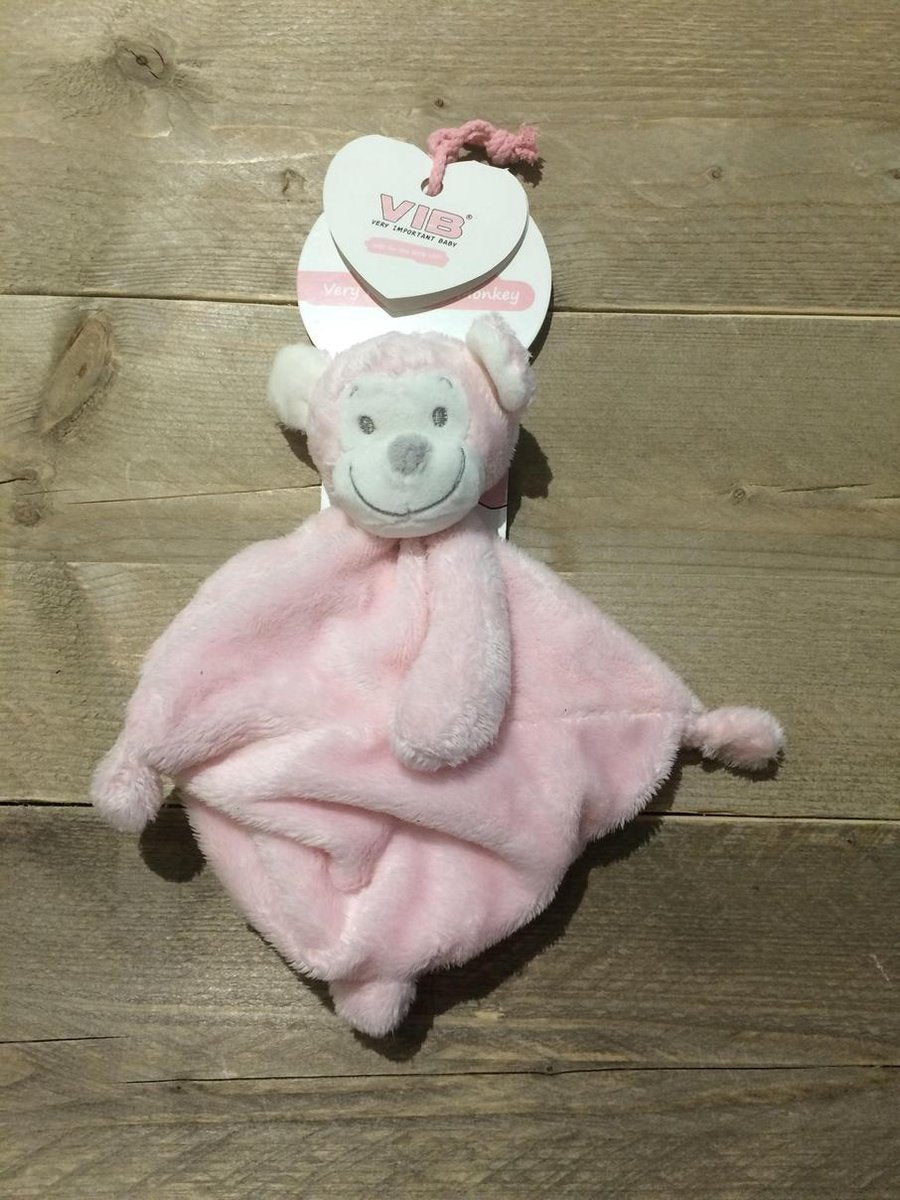 Pluche Aapje Very Important Monkey Knuffeldoekje Roze