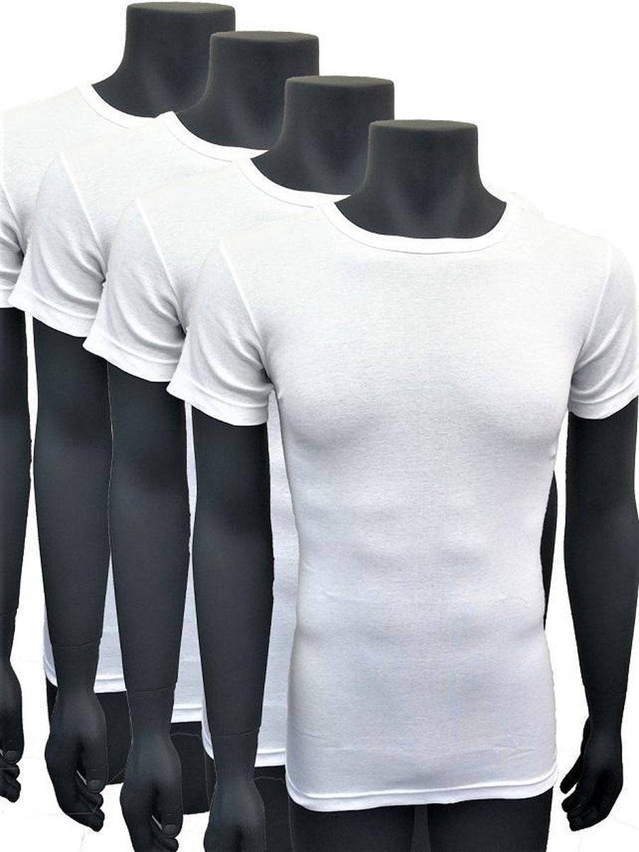 Naft extra lange t shirts 4pack wit S-M