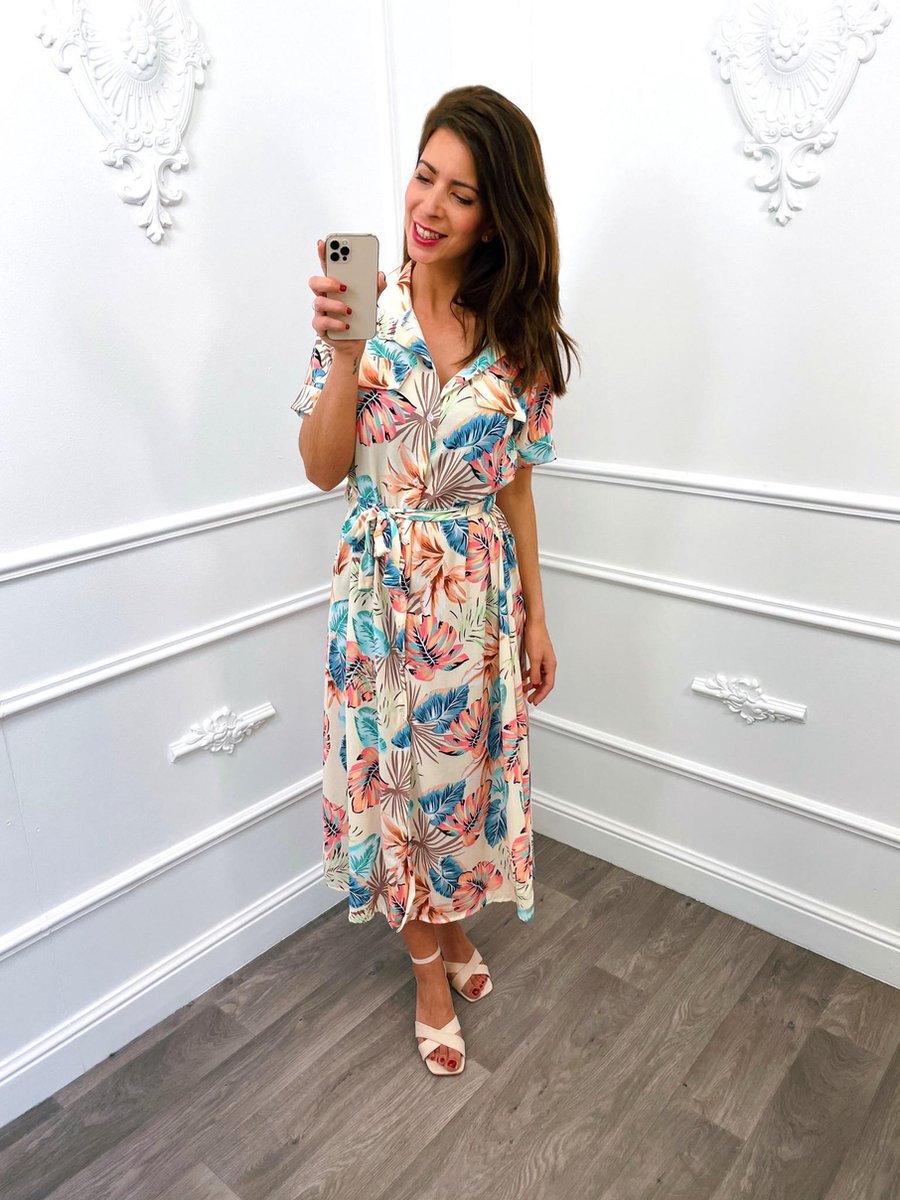 Leaf Blouse Dress Creme