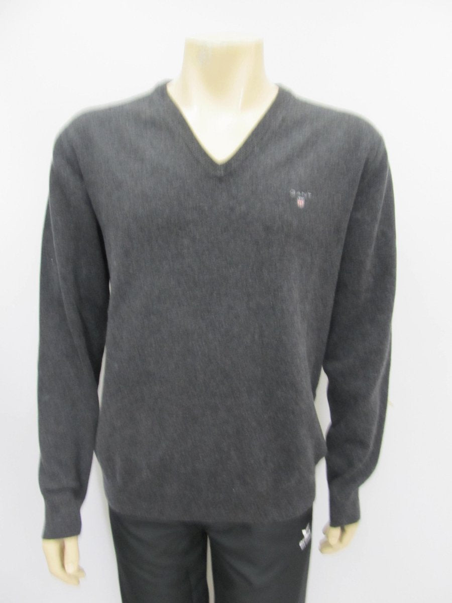 Gant superfine lambswool v neck antraciet 8621295