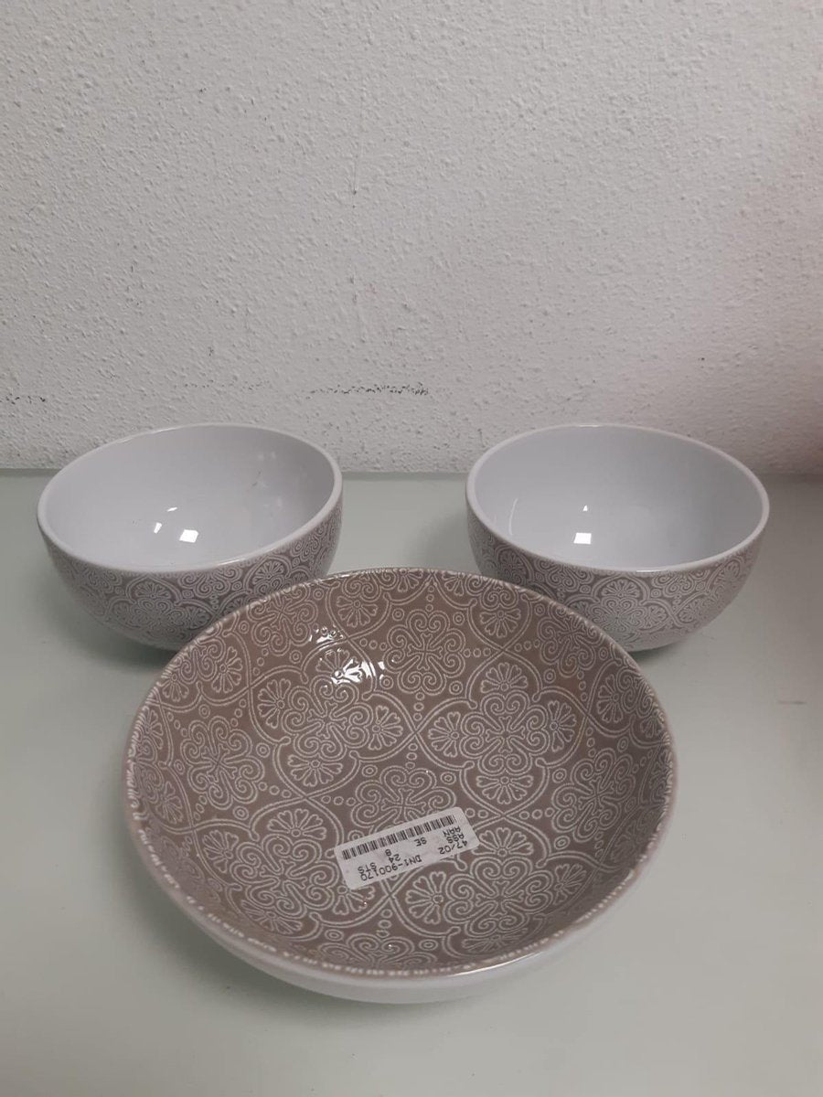 Grijze schaaltjes set- drie stuks