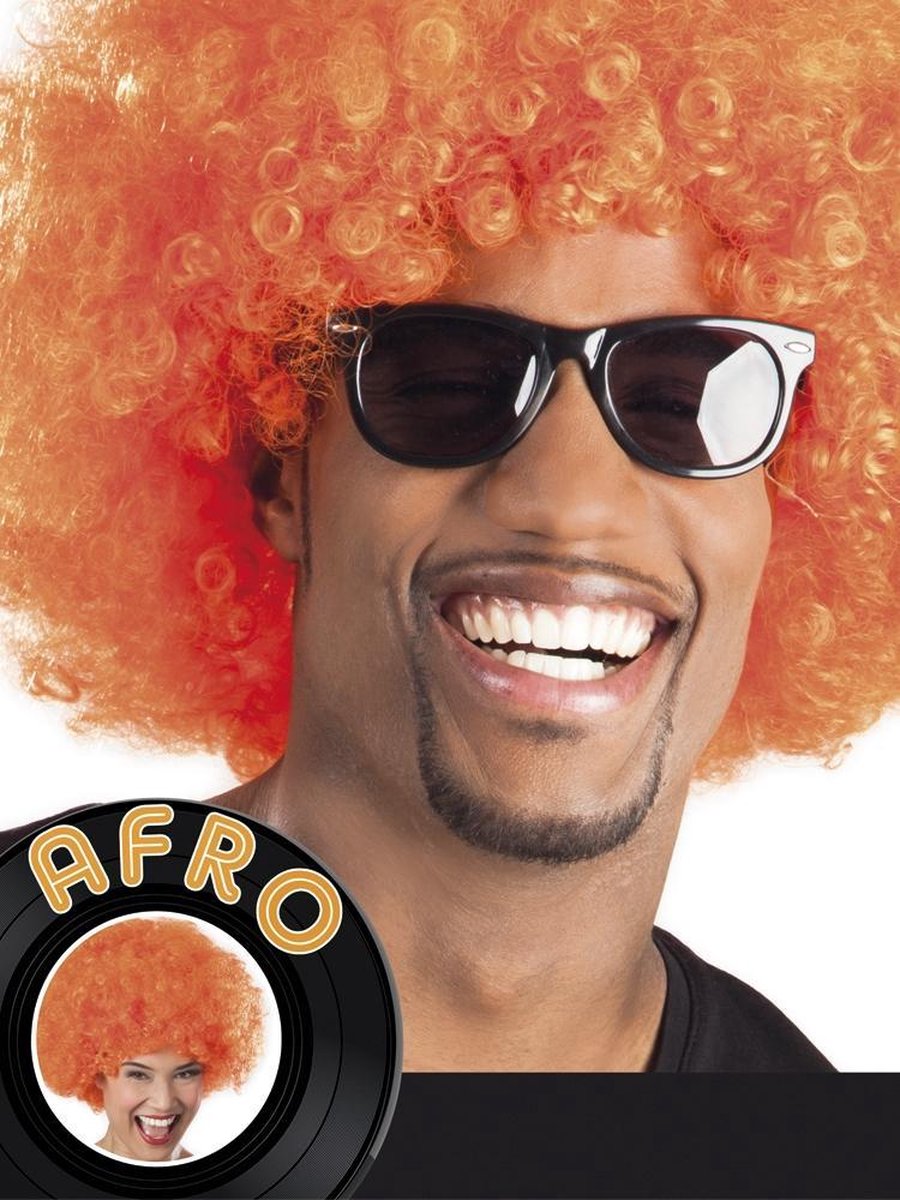12 stuks: Pruik Afro - Oranje