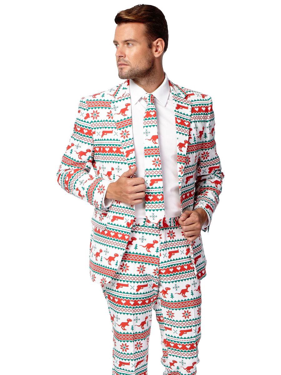 OppoSuits Gangstaclaus - Mannen Kostuum - Wit - Kerst - Maat 62