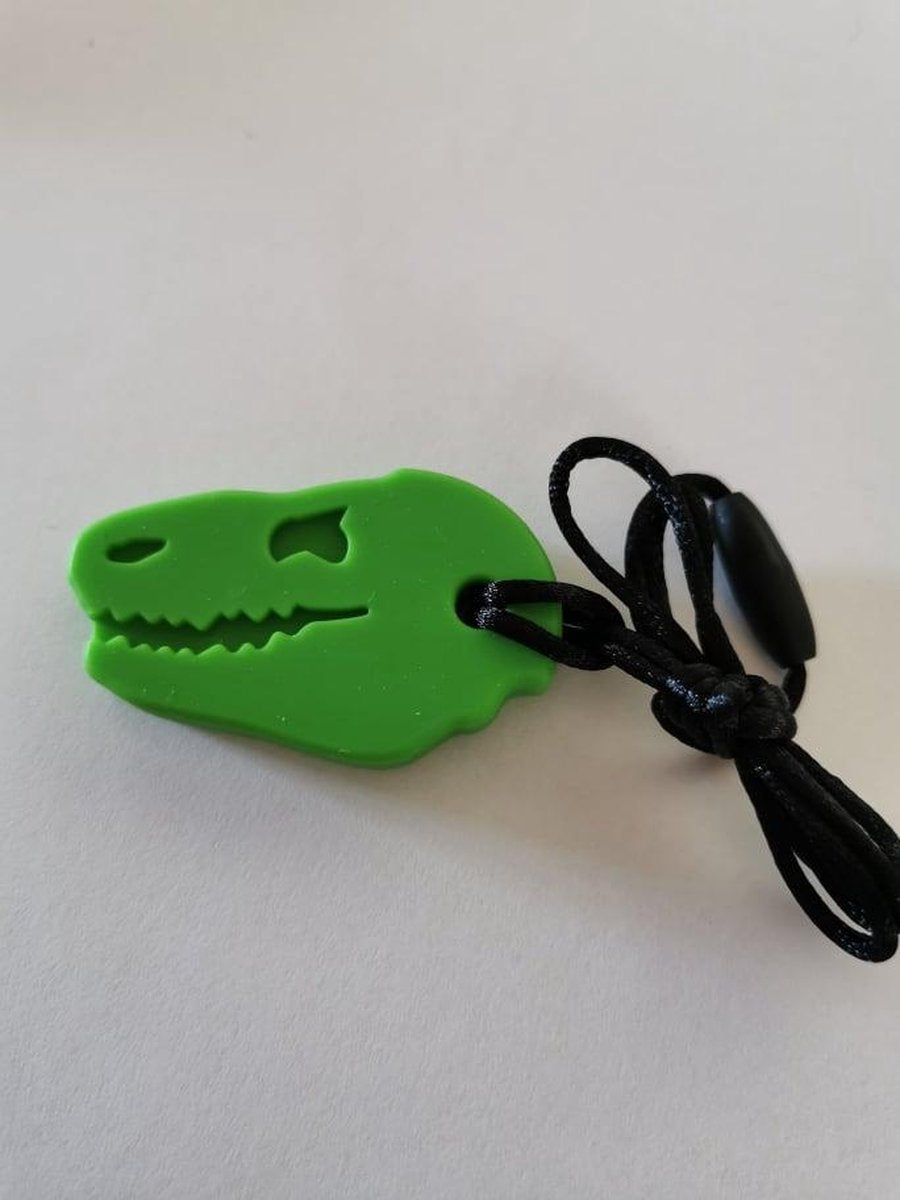 Bijtsteen Dino T Rex  Groen bijt steen Dinosaurus ketting voor moeder en kind kauw sieraden kauwsieraden ADHD Autisme
