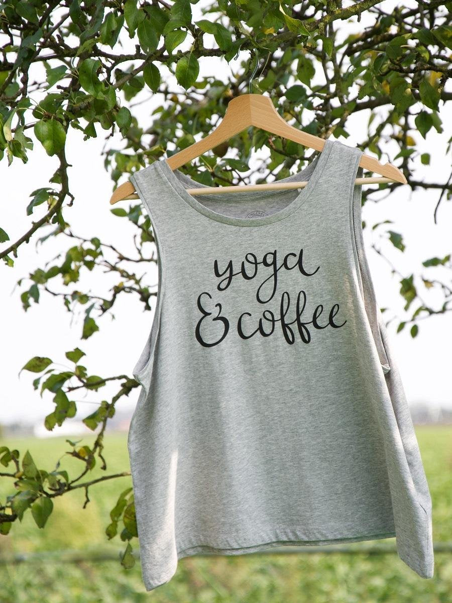 Yoga Tanktop Yoga & Coffee Biokatoen - XL