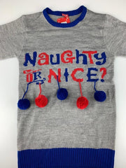 Foute kersttrui - Naughty Or Nice? - Grijs - Maat XL
