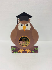 Spaarpot UIL hout | bruine kinderspaarpot met doorzichtig venster| Kinderkamer | Vogels| Dieren | Spaardoos | Spaarvarken | Kinderen | Kinderkamer decoratie | Jongens & Meisjes