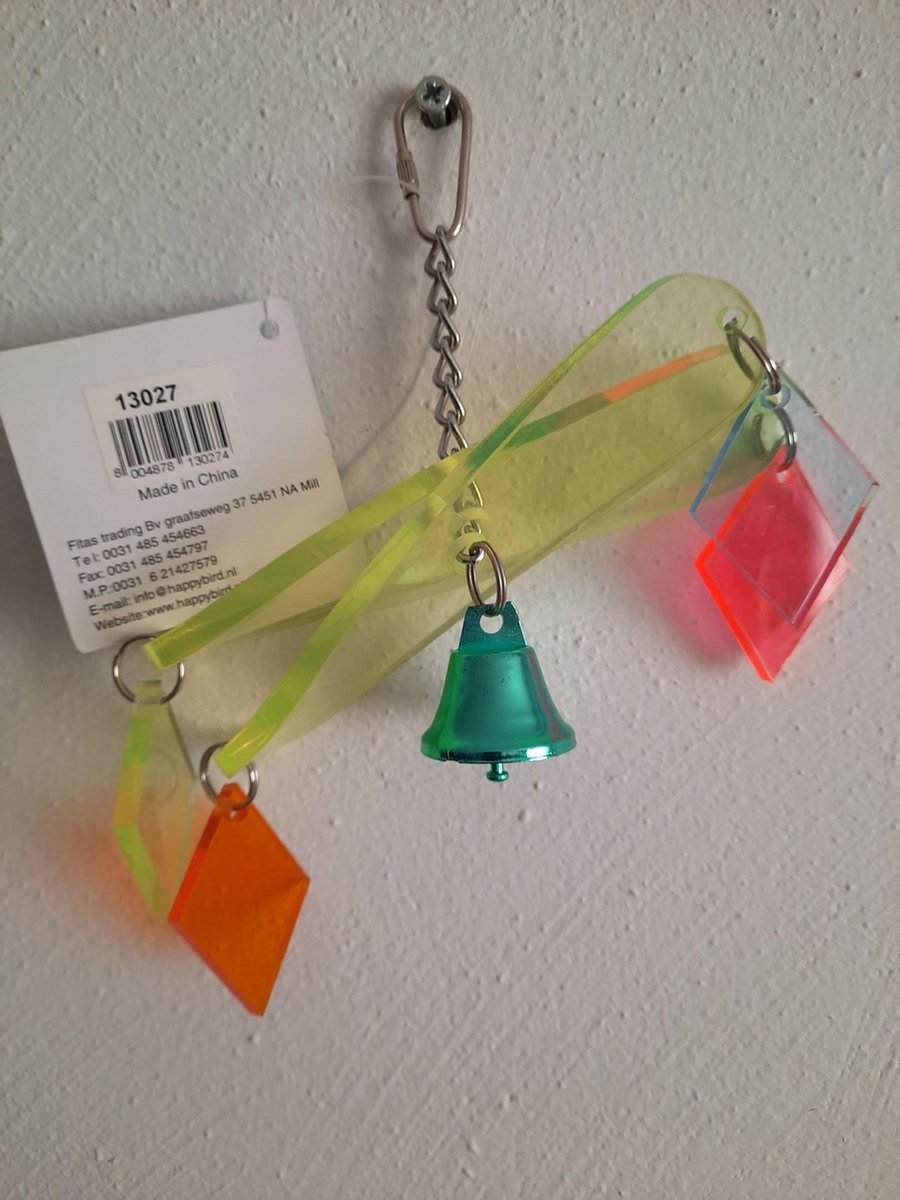 Parkietenspeelgoed helicopter van acryl