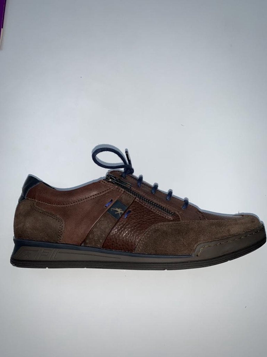 FLUCHOS bruine sportieve schoen met veters en rits maat 41