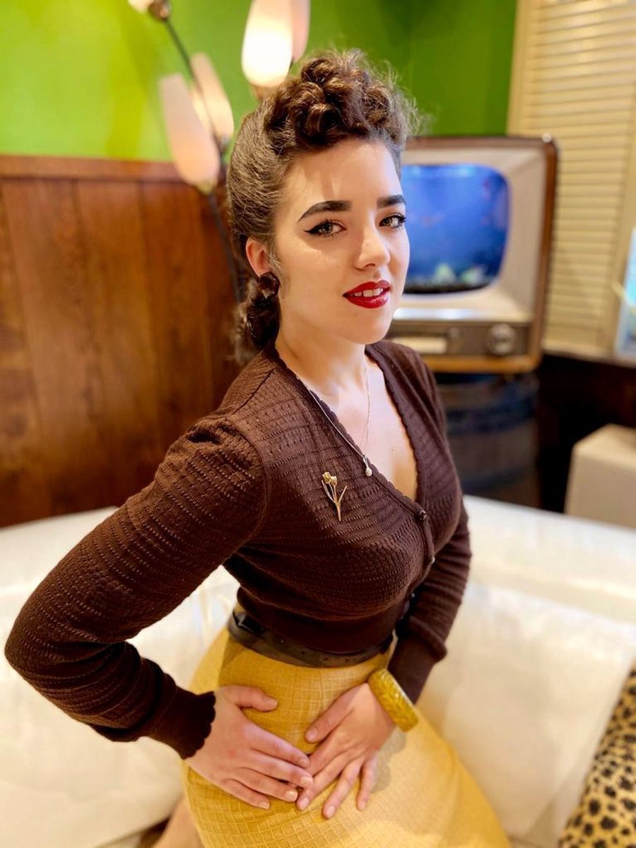 Retro Cardigan Bruin