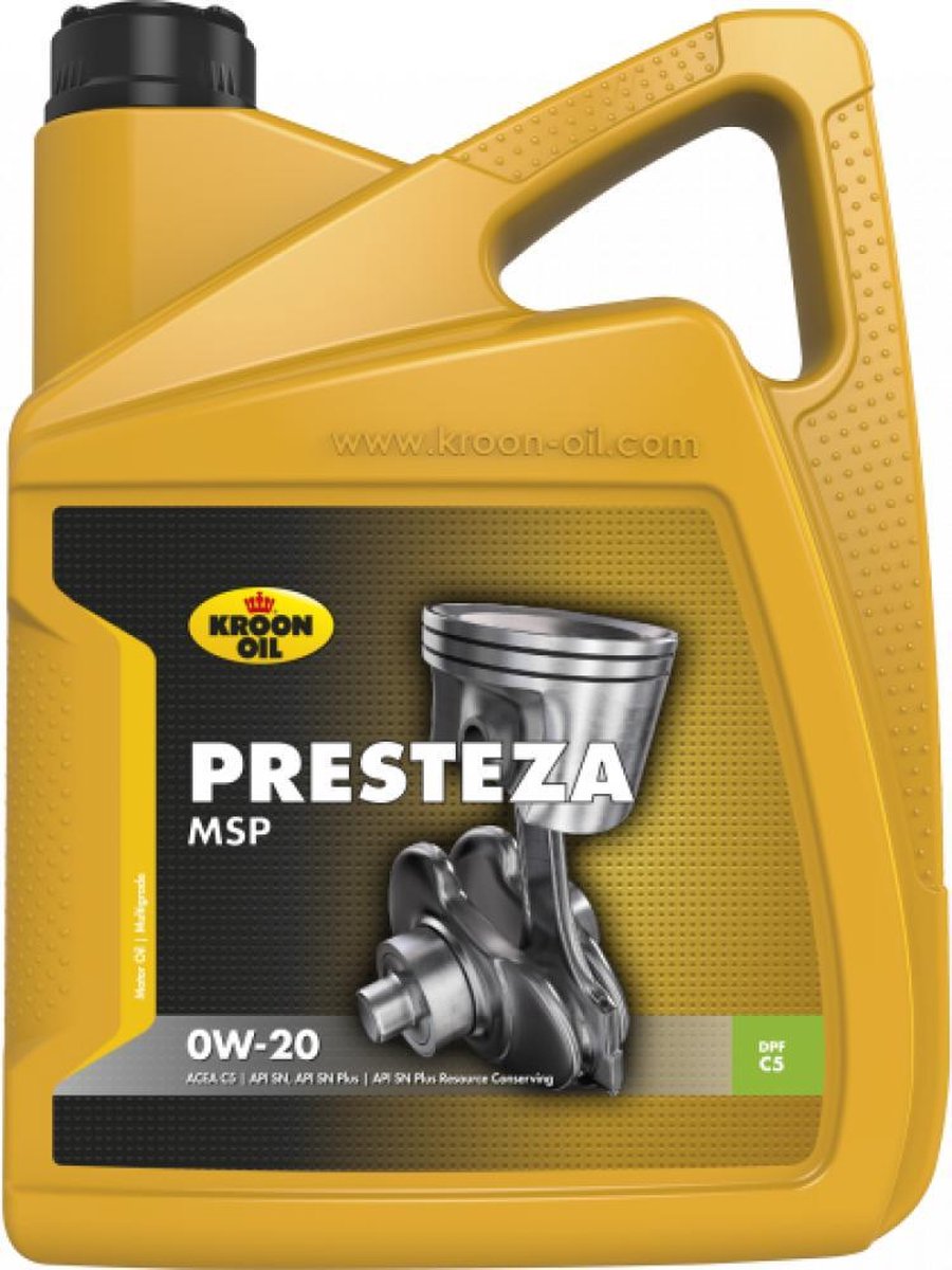 Kroon-Oil Motorolie Presteza MSP 0W-20 - 5 Liter