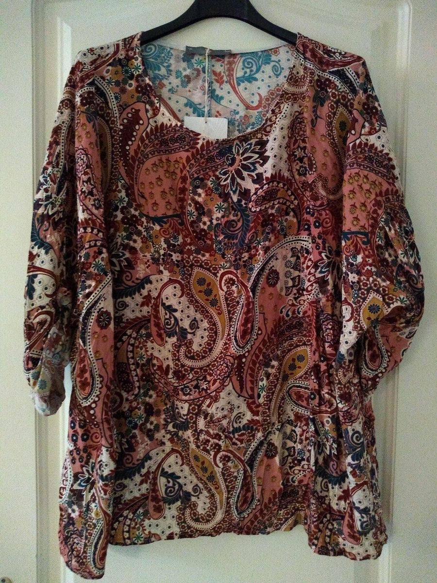 Dames blouse Anique Paisley roze XL/XXL