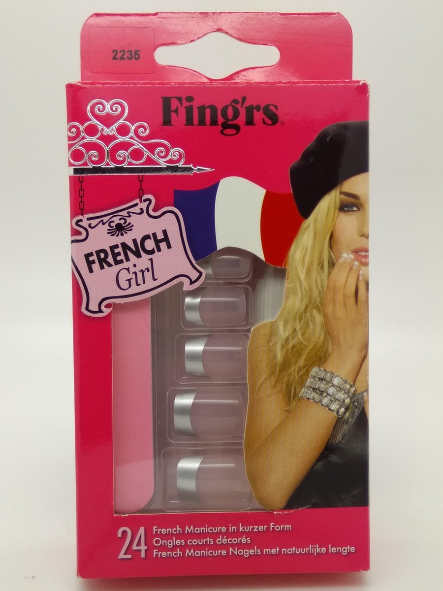 Fing'rs FRENCH GIRL 24 French manicure nagels met natuurlijke lengte 2235  SILVER