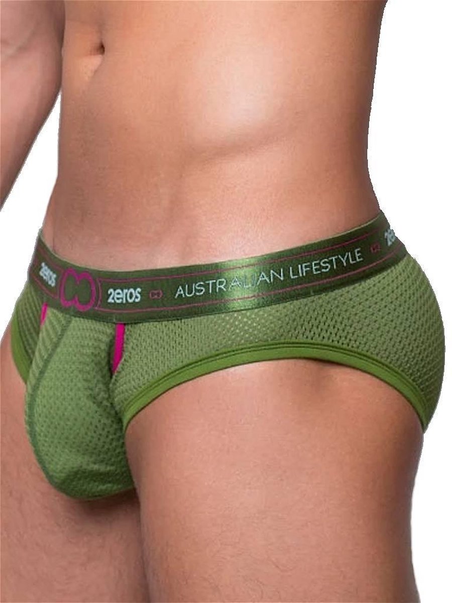 2EROS Aeolus Brief Green Gale Groen - MAAT S - Heren Ondergoed - Heren Slips - Slip