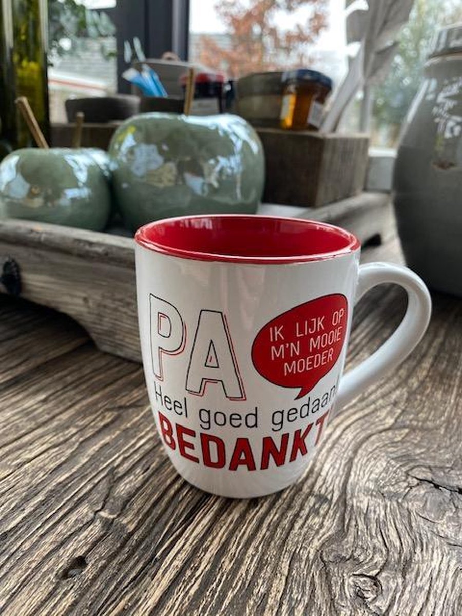 Mok met de tekst Pa heel goed gedaan bedankt Ik lijk op mijn moeder / cadeau / vaderdag / moederdag / verjaardag / Valentijnsdag / liefde / vriendschap