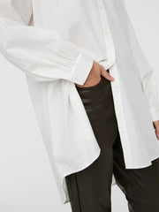 Vero Moda VMBINA LS OVERSIZE SHIRT - Snow White  White