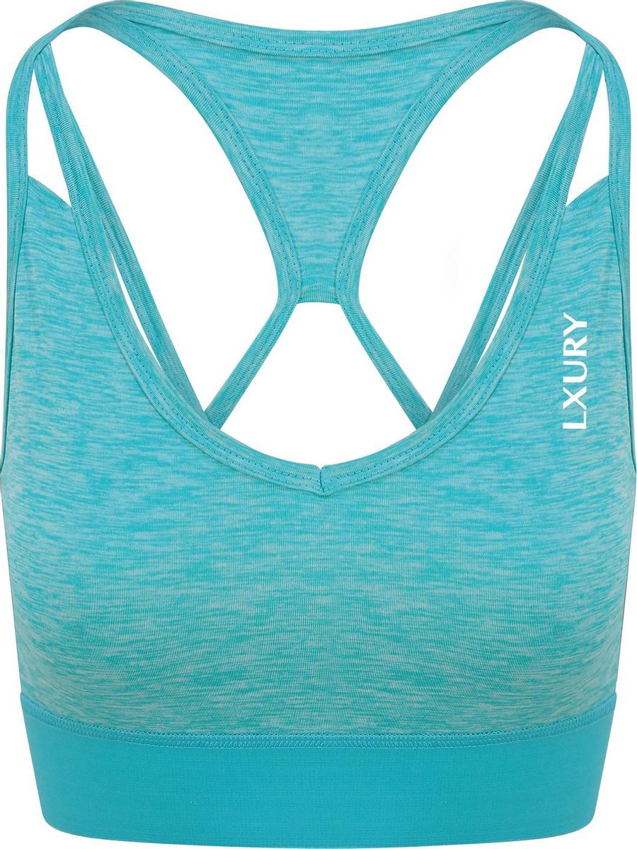 LXURY Dames Cross Sporttop Maat XL - Tanktop - Cross Back - Blauw