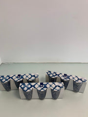 3 x 3 glazen - met leuke blauw print