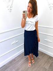 Wikkelrok Marine Blauw
