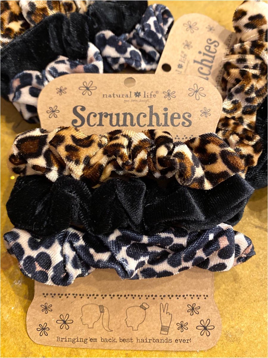 Natural Life scrunchies haar accessoire fluweel