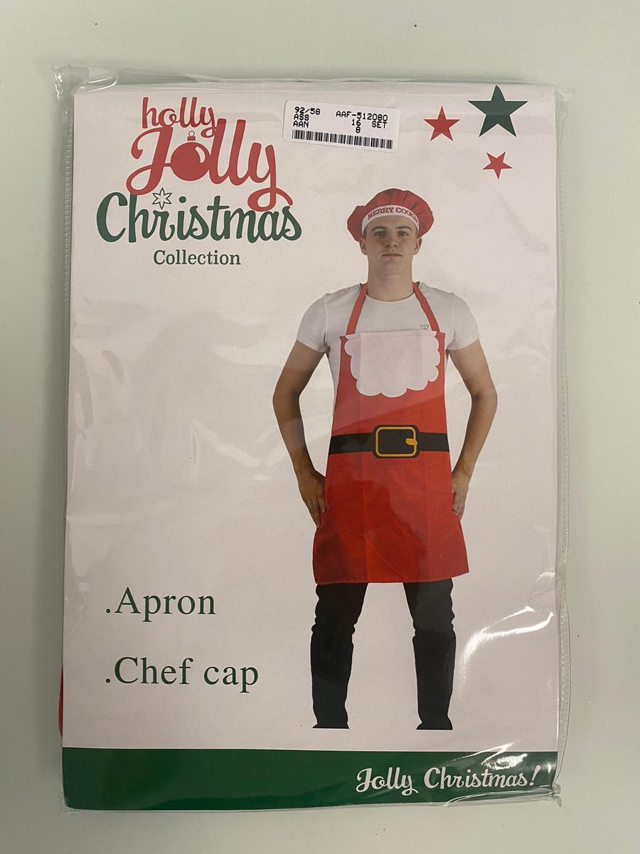 Kerst keukenschort: kerstman geïnspireerd schort - 1 stuk (one size)