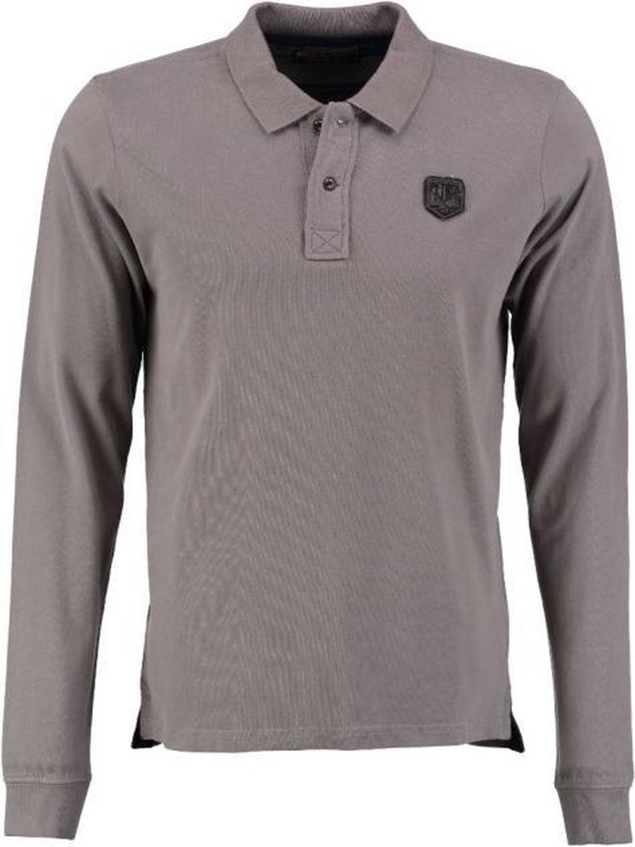 Petrol grijze slim fit polo sweater - Maat S