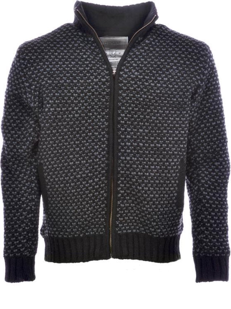 Pure Wool herenvest YWJK-1521 - Zwart/Grijs - XS