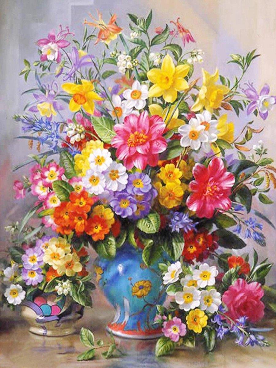 FlinQ Diamond Painting Kleurrijke Bloemen 30*40 cm